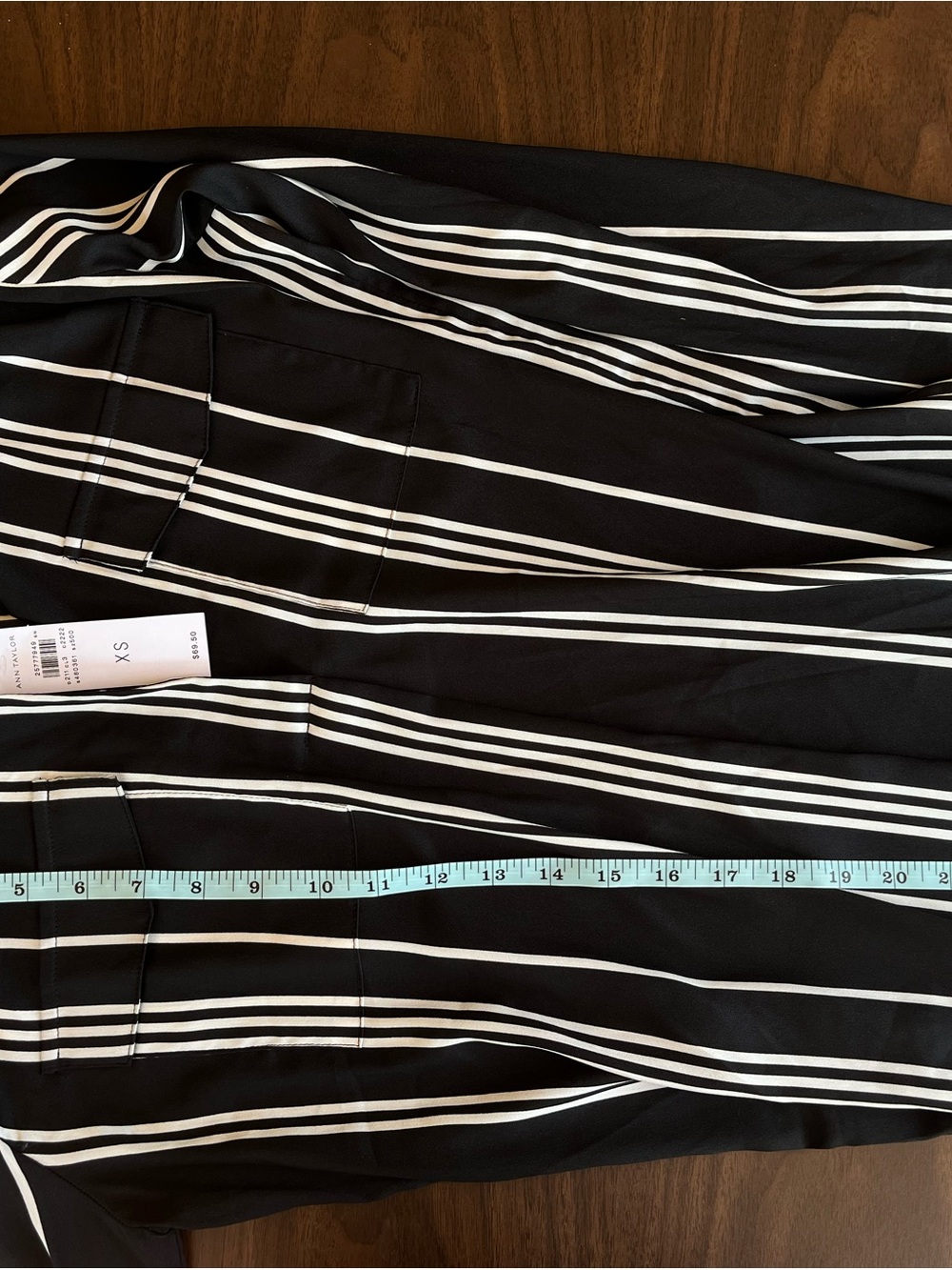 Ann Taylor Black and White Vertical Stripe Blouse - Picture 5 of 6